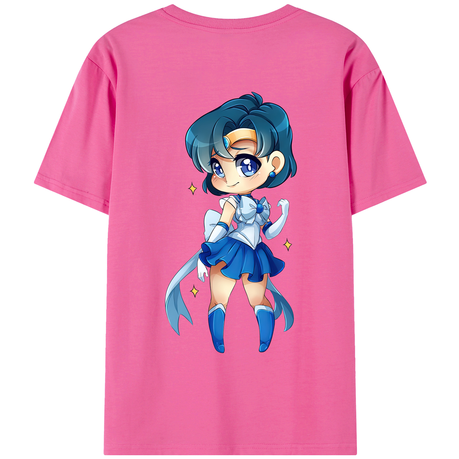（画像用） 美少女戦士セーラームーン 水野 亜美 みずの あみ Sailor Moon Mizuno Ami レディース半袖Tシャツ(バックプリント)